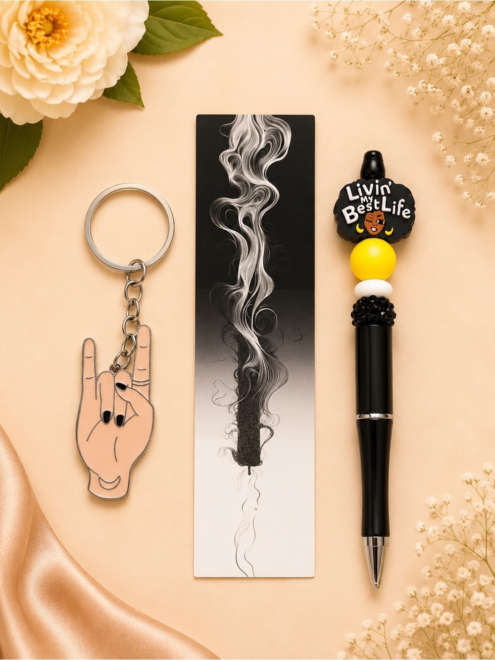Rock On Hand Gesture Keychain Set